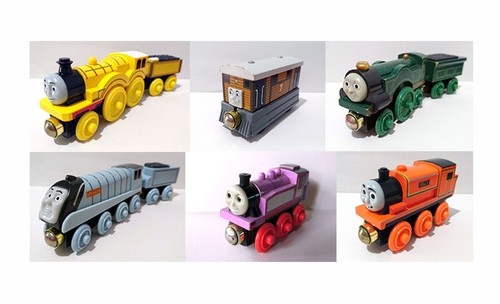 Wooden railway engines talking - railway,